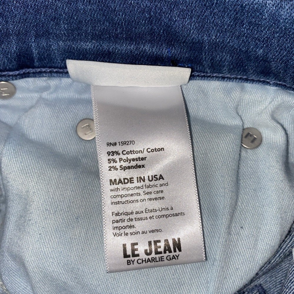 Le Jean Women's 32 Blue Medium Wash Cotton Blend Stella‎ Cropped Flared-Leg - Picture 9 of 14